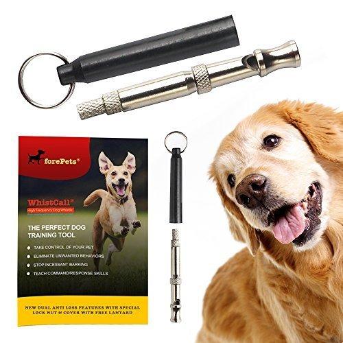 [Australia] - forepets Dog Training Whistle with Black Lanyard to Stop Barking. Professional Silent Adjustable Ultrasonic Tool to Train and Control Poppy Bark 