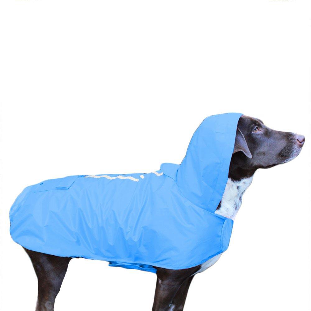 Frenchie Mini Couture Waterproof Dog Raincoat with Fleece Lining, Blue X-Small - PawsPlanet Australia