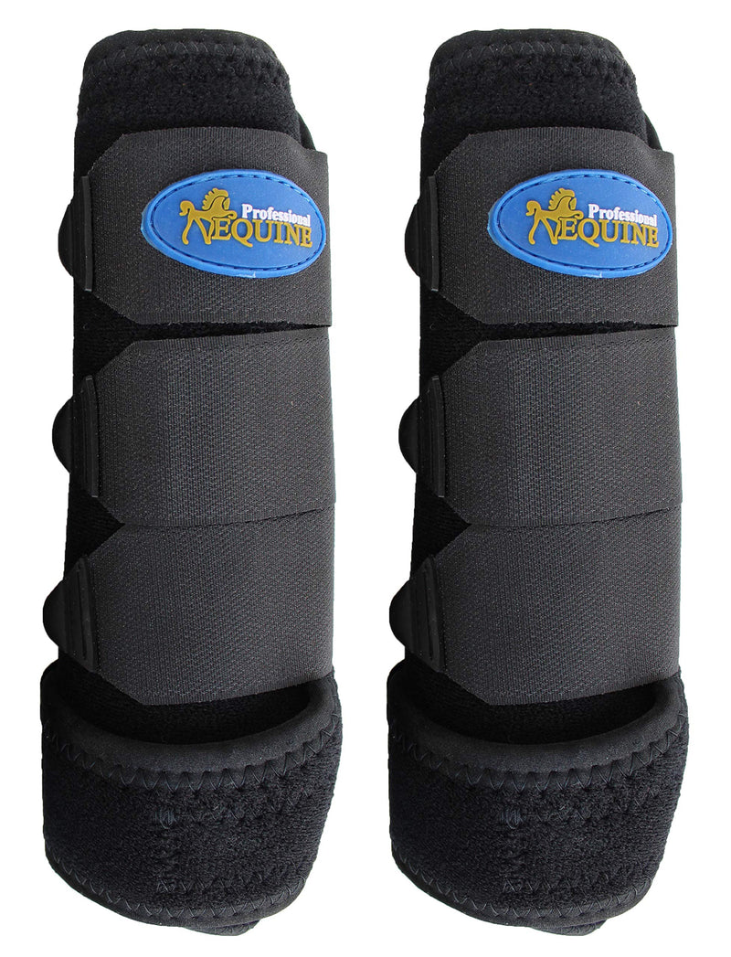 [Australia] - Professional Equine Medium Sports Medicine Front Splint Boots Black 41BKA 