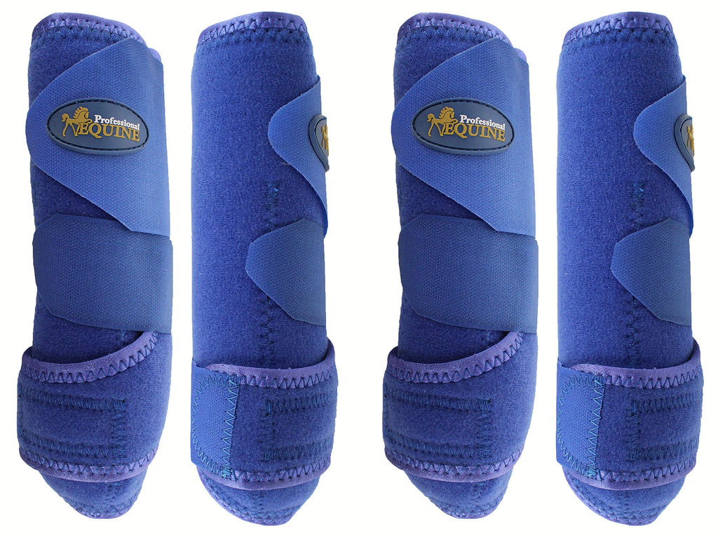 [Australia] - Professional Equine Medium 4-Pack Sports Medicine Splint Boots Blue 41BLC 