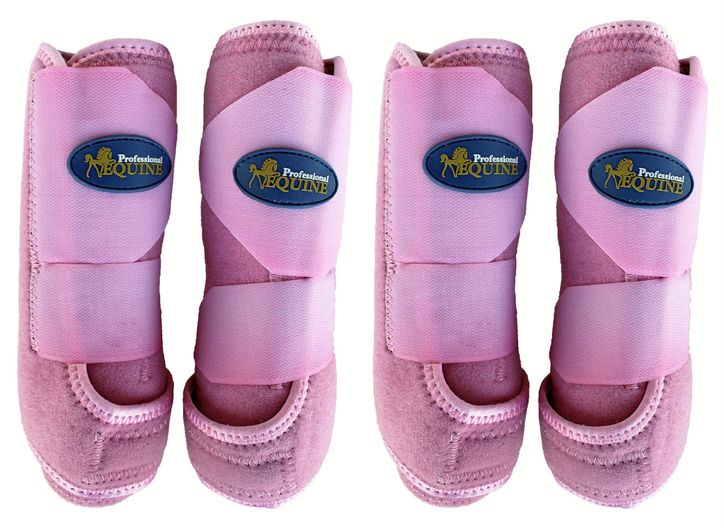 [Australia] - Professional Equine Medium 4-Pack Sports Medicine Splint Boots Pink 41PKC 