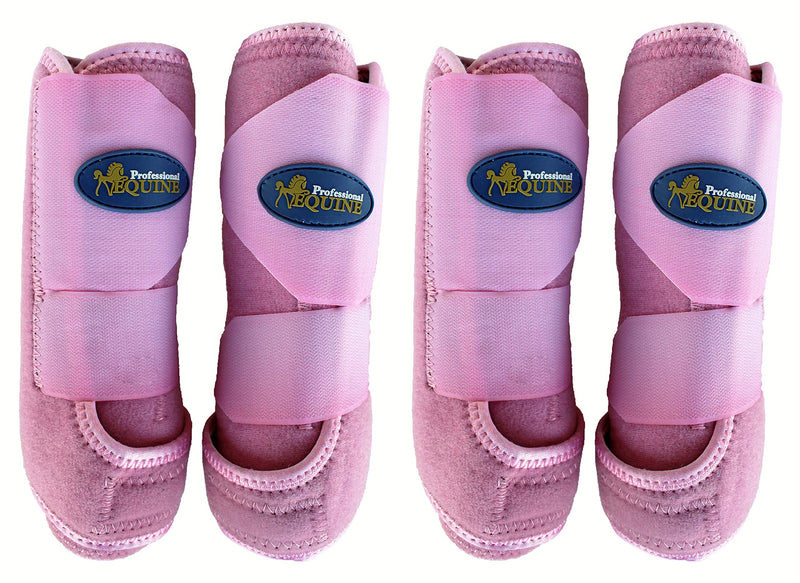 [Australia] - Professional Equine Medium 4-Pack Sports Medicine Splint Boots Pink 41PKC 