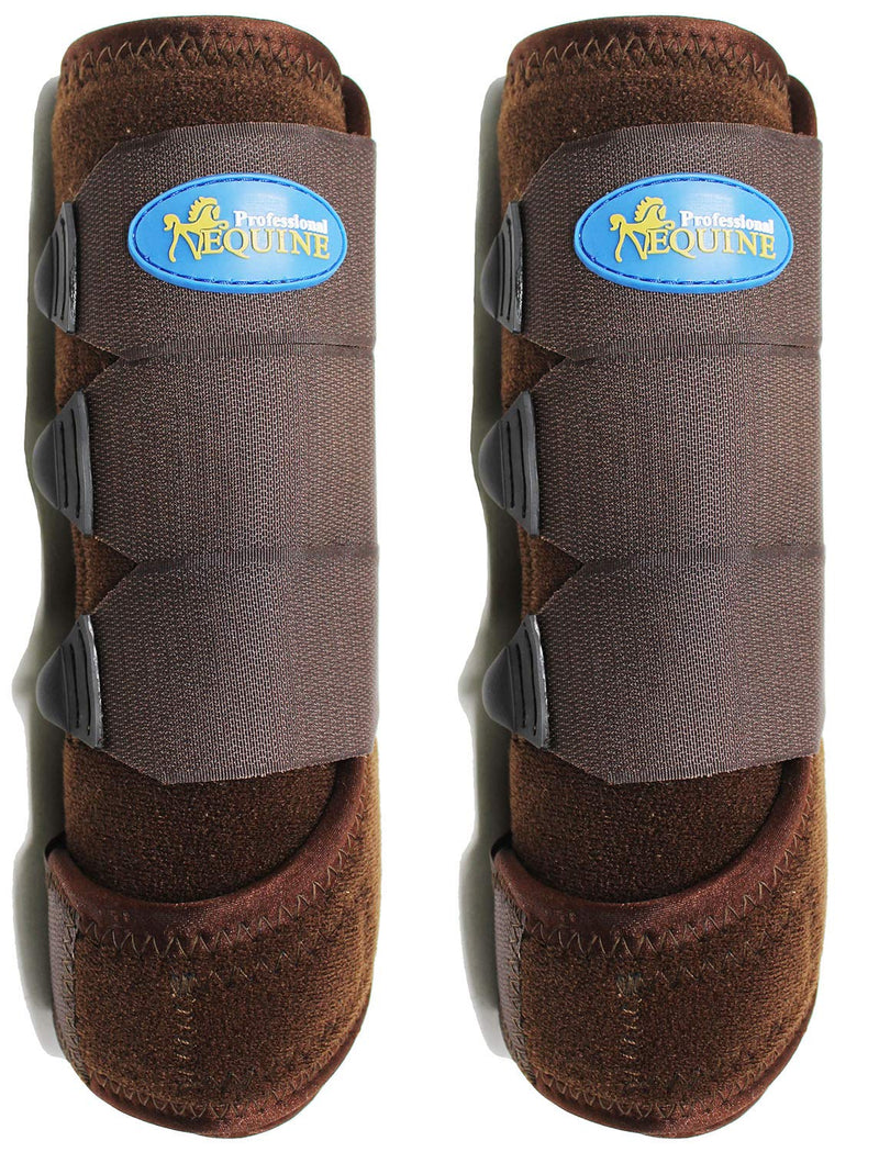 [Australia] - Professional Equine Medium Sports Medicine Front Splint Boots Brown 41DBA 