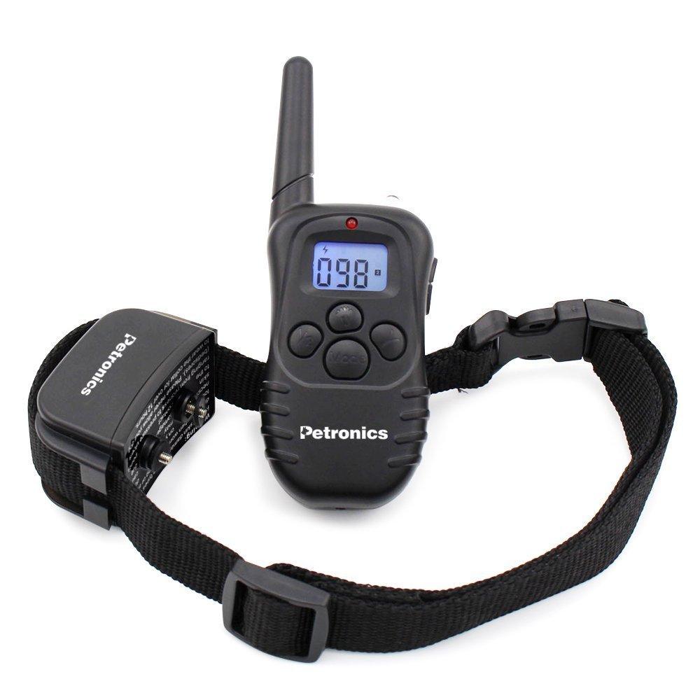 [Australia] - Petronics Rechargeable Shock Training Collar with Remote, Electronic for Large Dog with Static, Vibration, Beep and Light, 330 yd. 