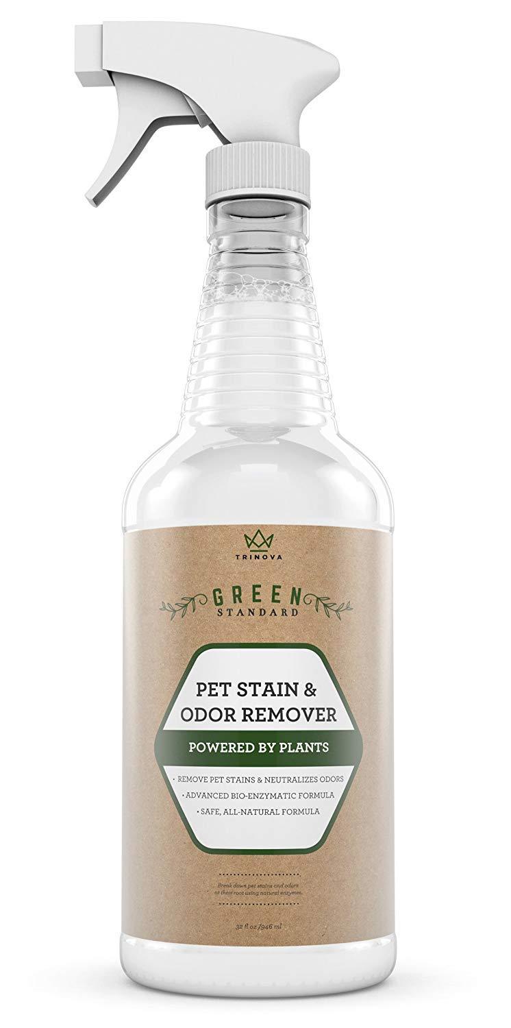 [Australia] - TriNova Natural Pet Stain and Odor Remover Eliminator - Advanced Enzyme Cleaner Spray - Remove Old & New Pet Stains & Smells for Dogs & Cats - All-Surface Safe 32 oz 