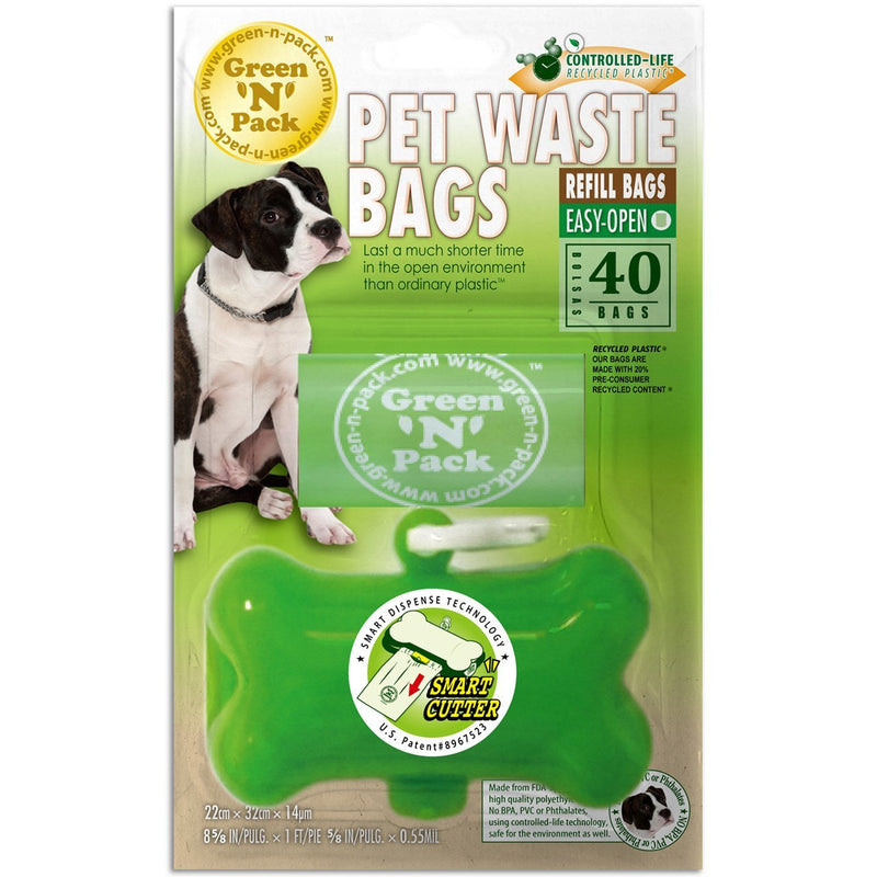 [Australia] - Green 'N' Pack Green Bone Dispenser with 40 Eco-Friendly Refill Bags 2 Refills 