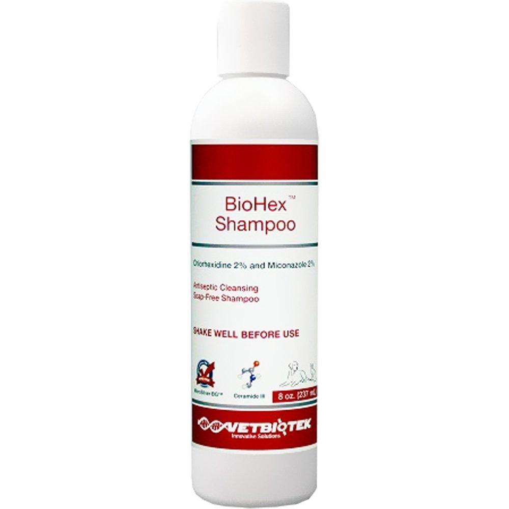 VetBioTek BioHex Chlorhexidine and MicroSilver Shampoo for Skin Infections in Dogs, Cats, and Horses (8 oz) - PawsPlanet Australia