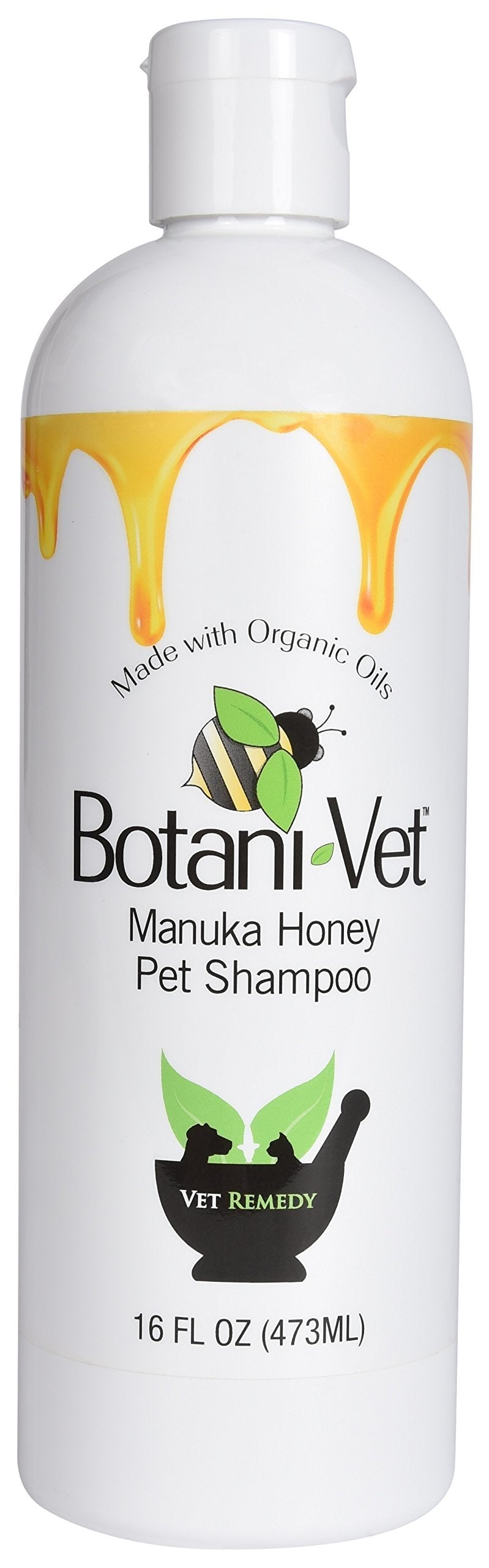 [Australia] - BotaniVet Certified Organic Manuka Honey Pet Shampoo 16 Oz - 100% Natural Ingredients - Veterinary Dermatologist Formulated for Allergies and Itching 
