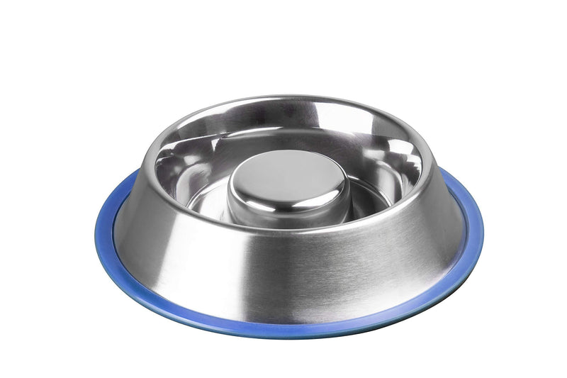 [Australia] - Fuzzy Puppy Pet Products Slow Feed Dish with Non-Slip Silicon Bonded Rubber Ring Small 