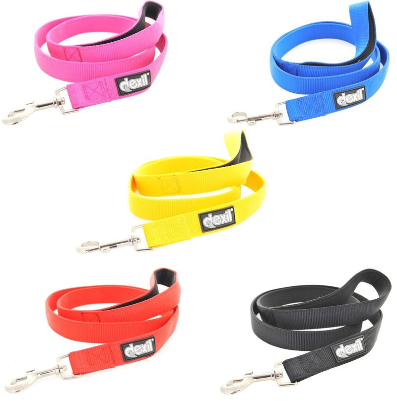 [Australia] - Dexil Elite Range Luxury Neoprene Padded Handle Extra Strong 4ft 4 Foot or 6ft 6 Foot Pet Dog Leash 6ft / 6 foot / 72inch Flash Red 