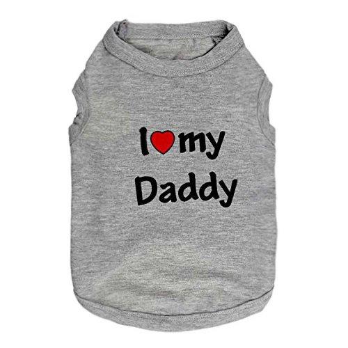 DroolingDog Dog Clothes Small Dog Shirts Puppy T Shirt for Small Dogs X-Small (Under 3.3lb) I Love My Daddy - PawsPlanet Australia
