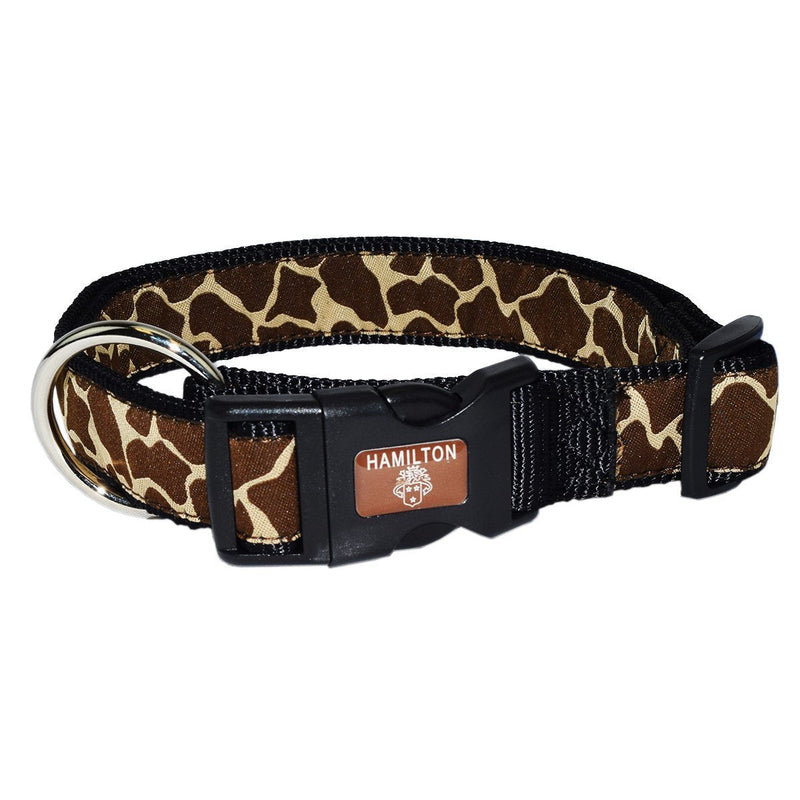 [Australia] - Hamilton 1" x 18-26" Adjustable Dog Collar with Giraffe Patterned Ribbon Overlay, Large 