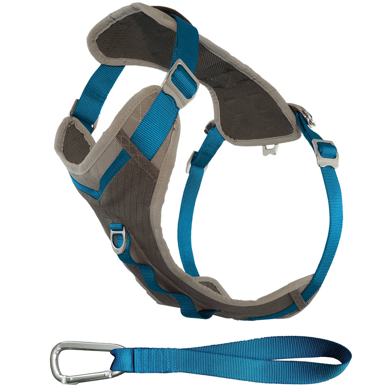 [Australia] - Kurgo Dog Harness for Large, Medium, & Small Active Dogs | Pet Hiking Harness for Running & Walking | Everyday Harnesses for Pets | Reflective | Journey Adventure & Air | Black, Blue, Red, & Coral Grey/Blue 
