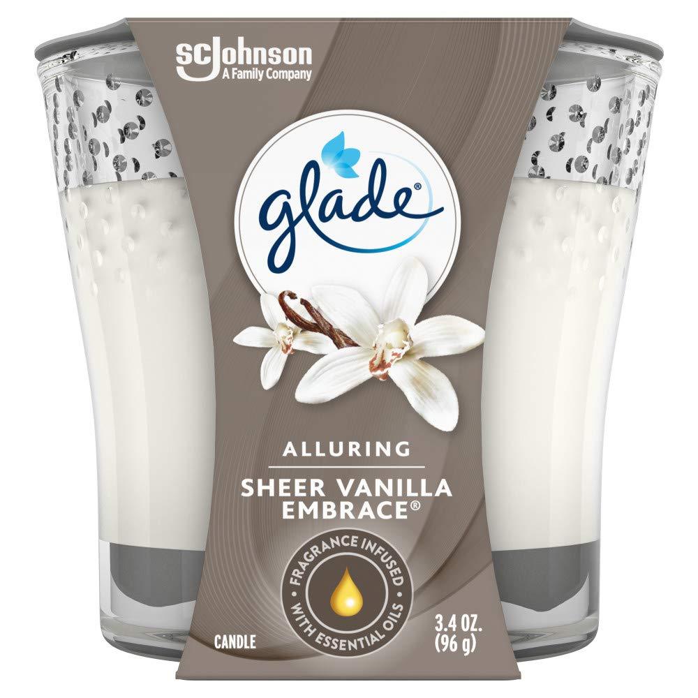 Glade Candle Jar, Air Freshener, Sheer Vanilla Embrace, 3.4 Oz - PawsPlanet Australia