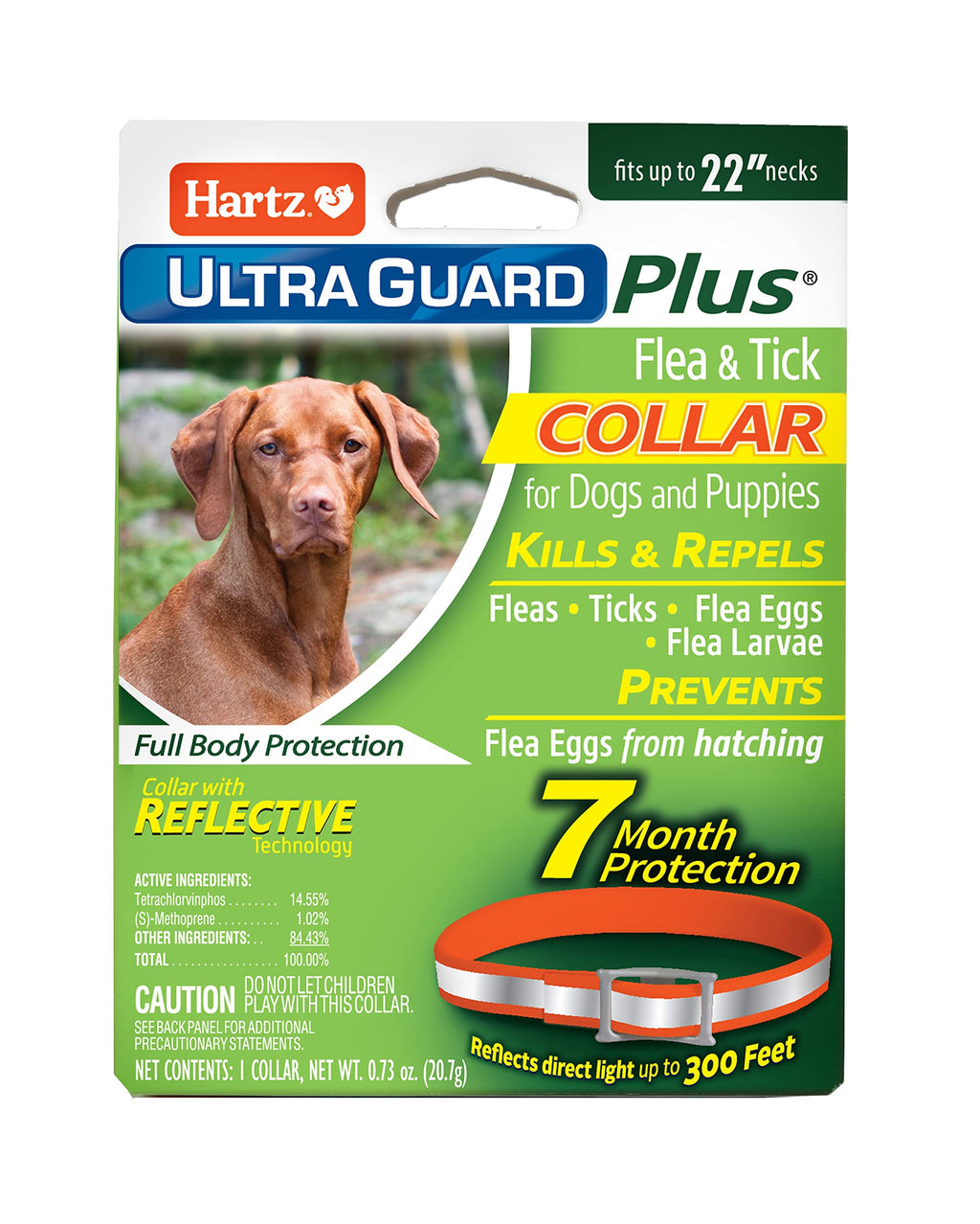 Hartz UltraGuard Plus Reflective Orange Flea & Tick Collar for Dogs and Puppies - PawsPlanet Australia