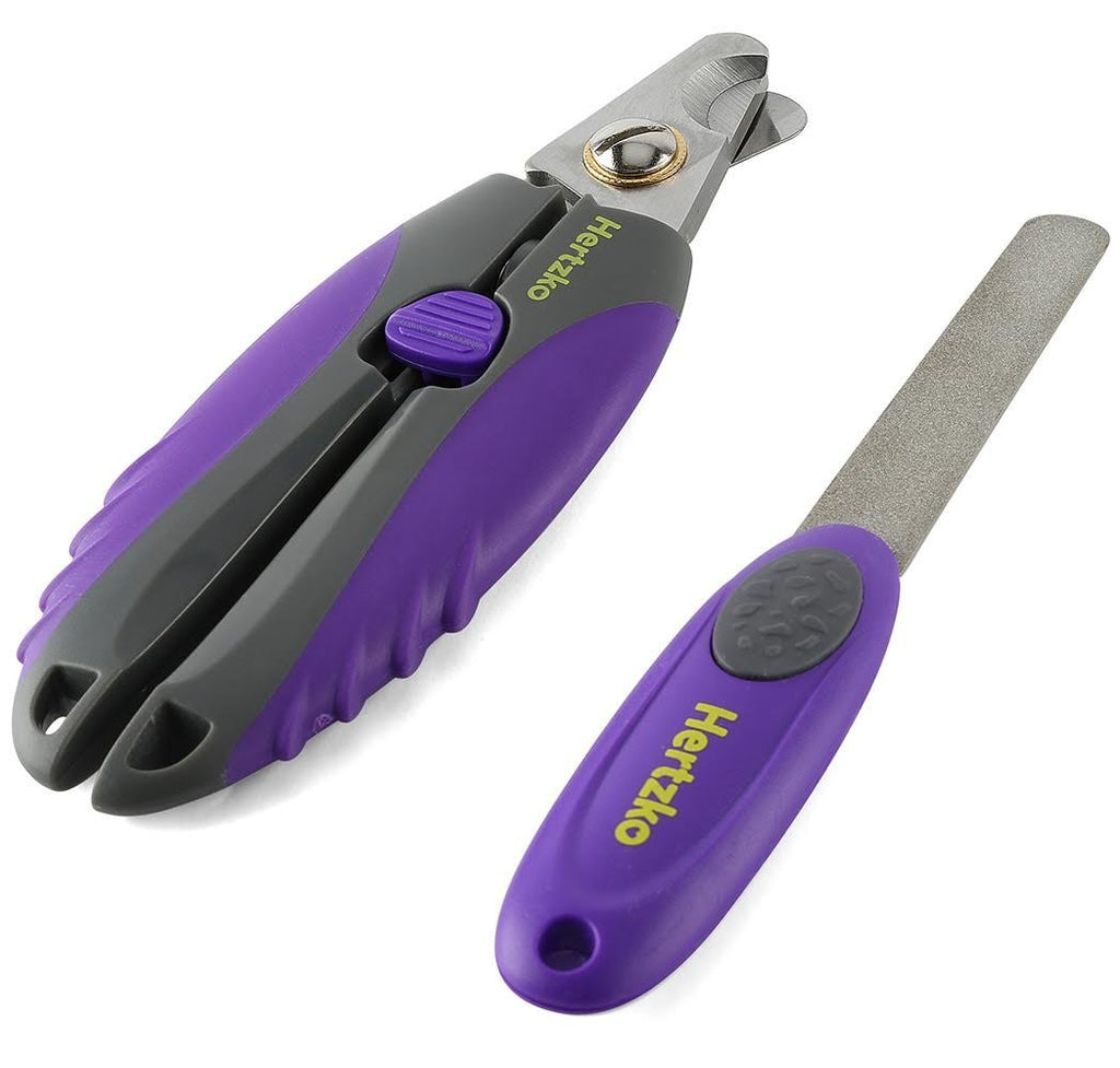 [Australia] - Hertzko Professional Pet Nail Clipper and Trimmer Suitable for Medium to Large Dogs and Cats - Includes Safety Guard to Avoid Overcutting - Bonus! Free Nail File Included! 