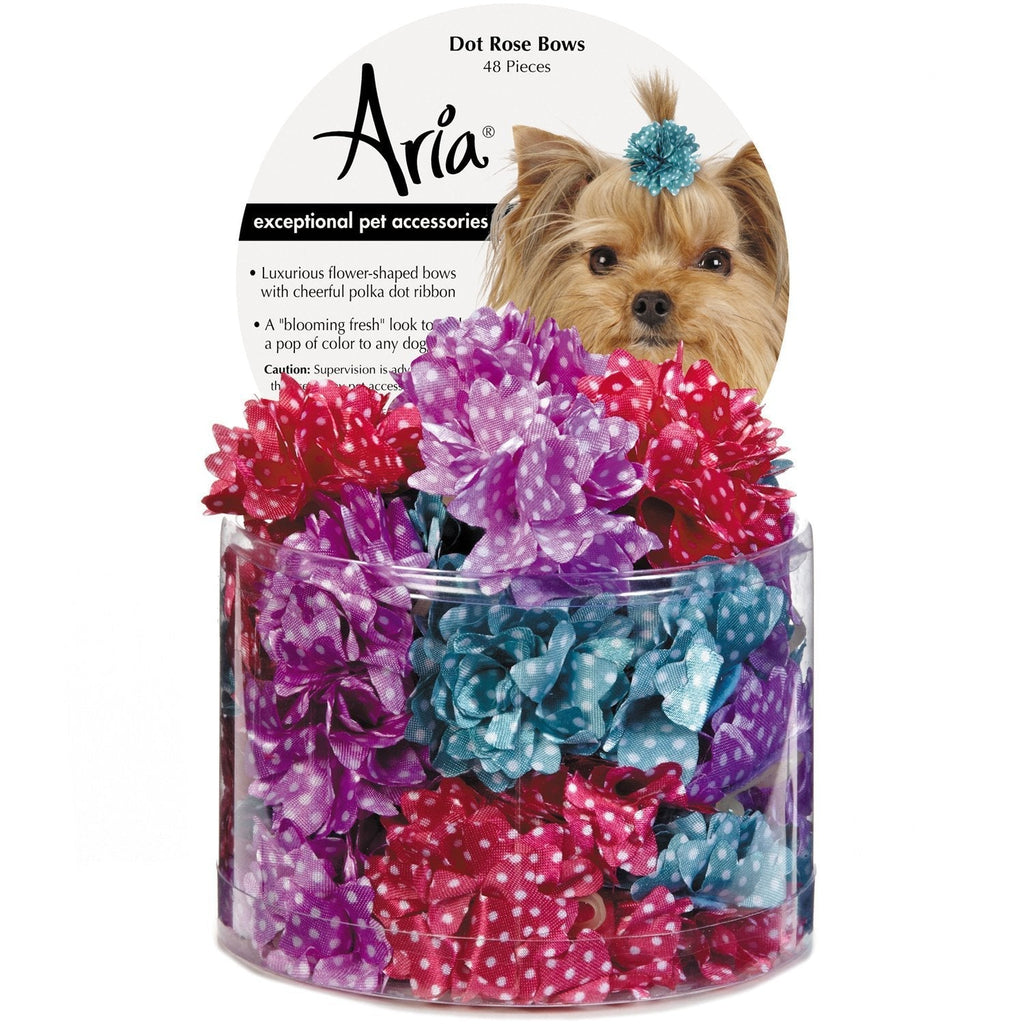 Aria Dot Rose 48 Piece Bows for Dogs - PawsPlanet Australia