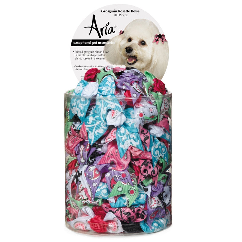 Aria Grosgrain Rosette 100 Piece Bows for Dogs - PawsPlanet Australia