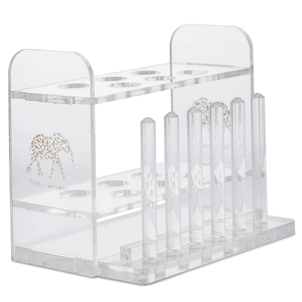 Aquarium Test Tube Holder, Hand-Made Rack, with 6 Holes and 6 Drying Poles, customised for use with Aquarium Test Tubes Including API Test Tubes, by Tililly Concepts - PawsPlanet Australia