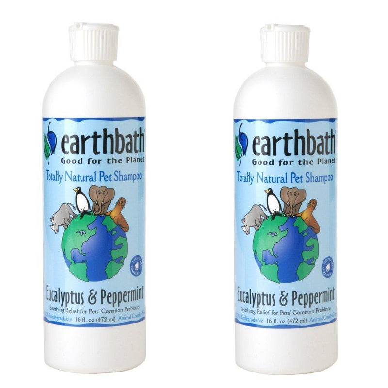 [Australia] - Earthbath Totally Natural Eucalyptus & Peppermint Dog & Cat Shampoo 16 ounce (2 Pack) 