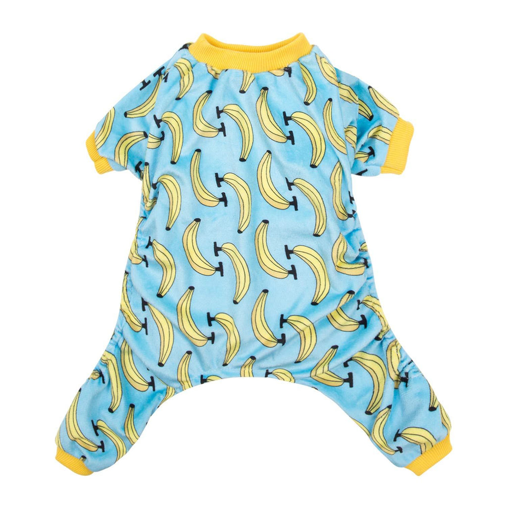 [Australia] - CuteBone Dog Pajamas Cat Pajamas Dog Apparel Dog Jumpsuit Pet Clothes Pjs S (Chest Girth14.5’’) Banana 