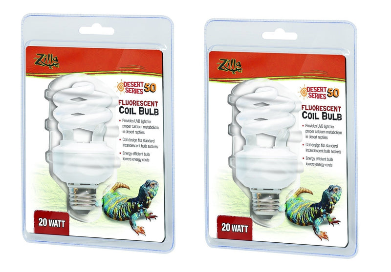 [Australia] - Zilla UVB Fluorescent Desert Coil Bulb, 20 Watt (2 Pack) 