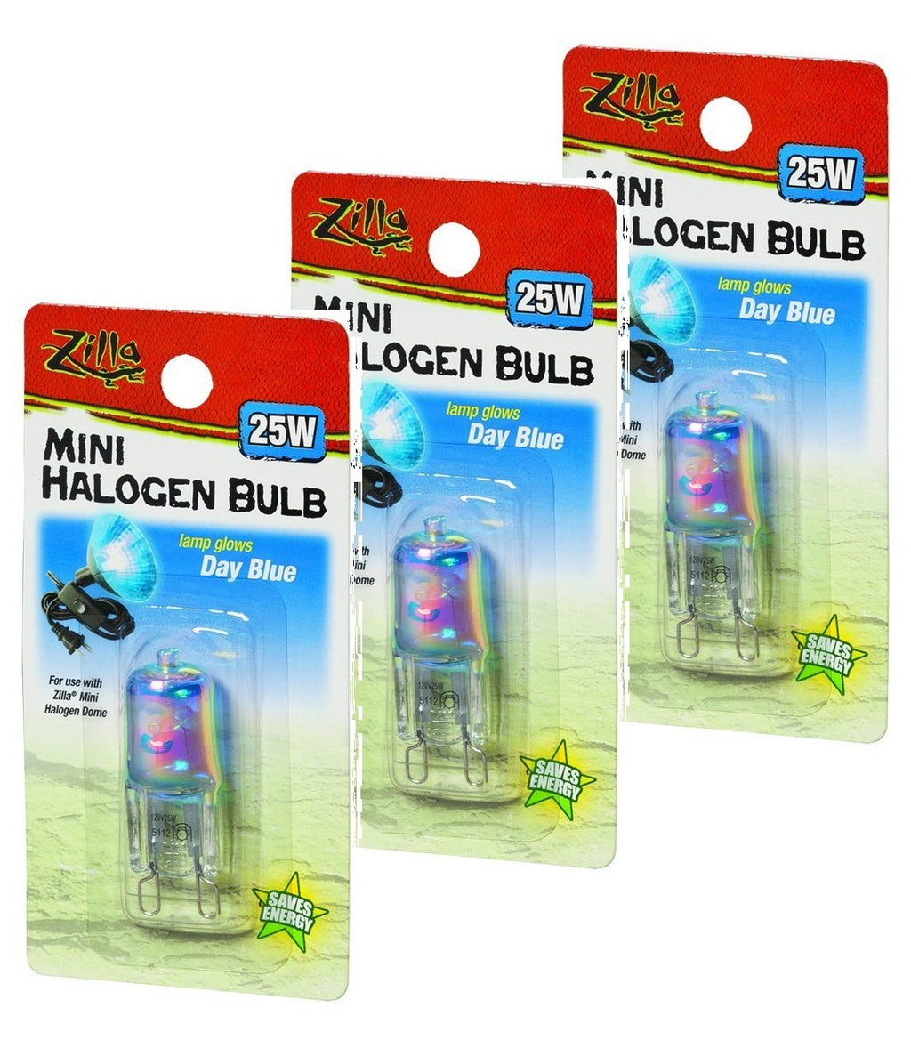 Zilla Mini Halogen Lamp Reptile Bulb, 25-watt, Day Blue (3 Pack) - PawsPlanet Australia