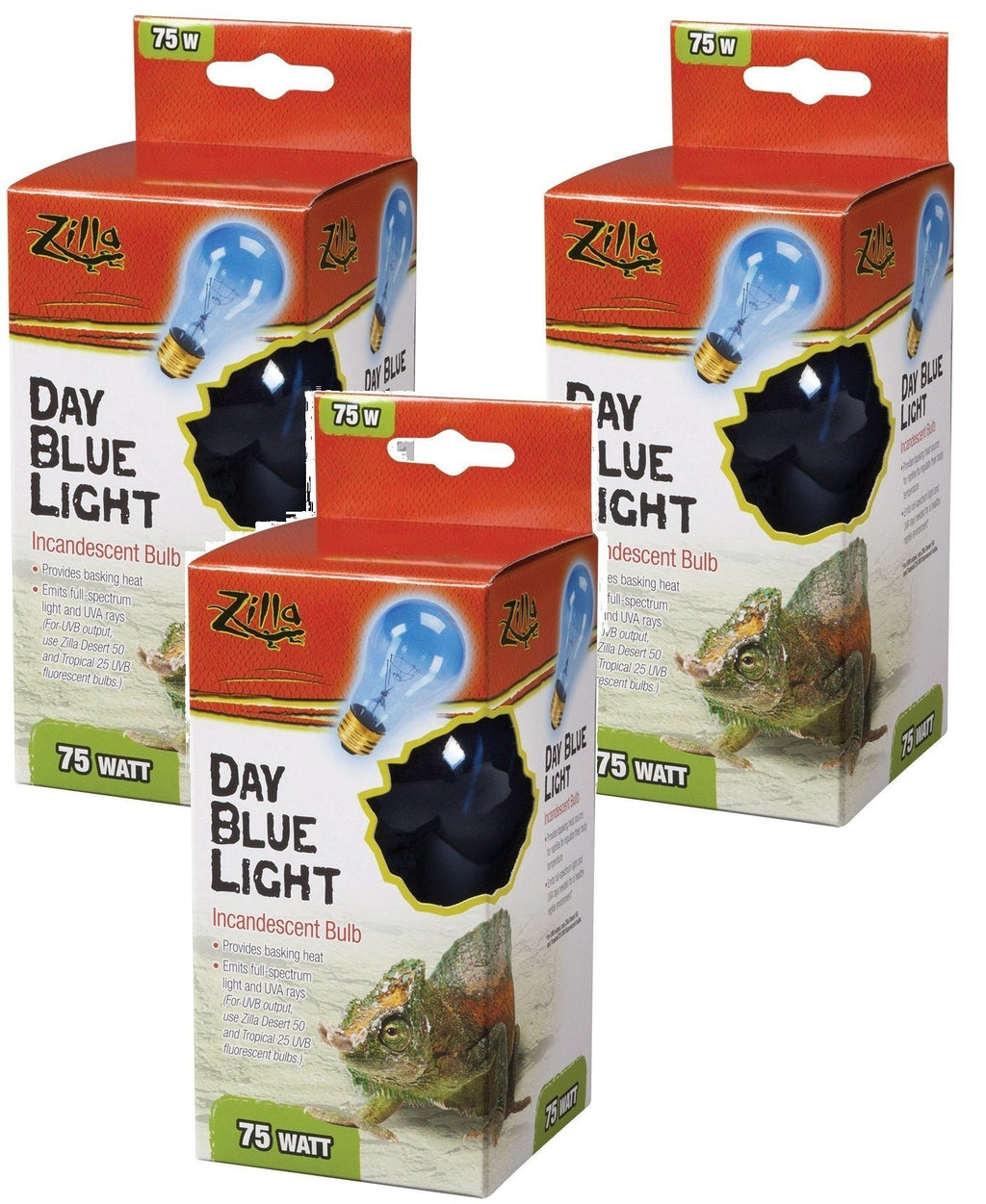 [Australia] - Zilla Incandescent Bulb, Day Blue Light and Heat, 50 Watt (3 Pack) 