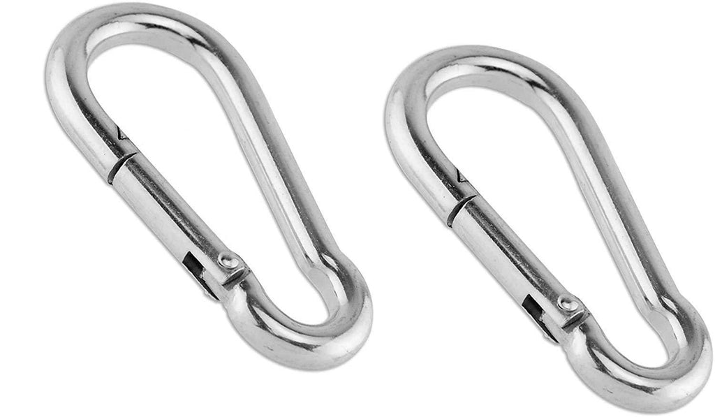 [Australia] - 2 Alazco Heavy Duty Galvanized Steel Carabiner Snap Link Hook For Camping Pet Leash Boating Fishing 2-3/8" Long with 1/4" Clearance Small 2-3/8" 