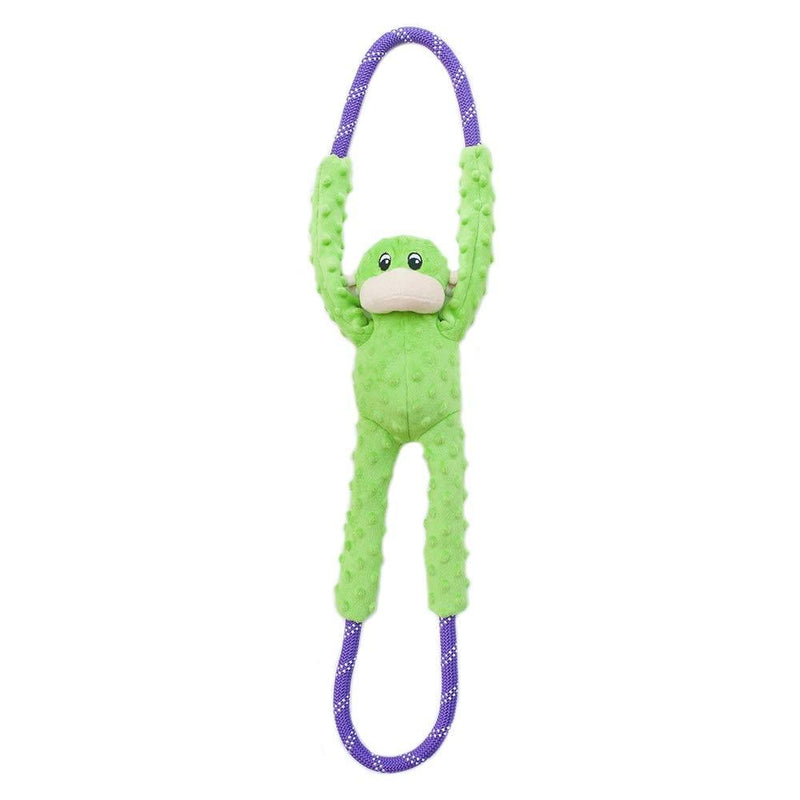 [Australia] - ZippyPaws - Monkey RopeTugz, Squeaky and Plush Rope Tug Dog Toy Green 