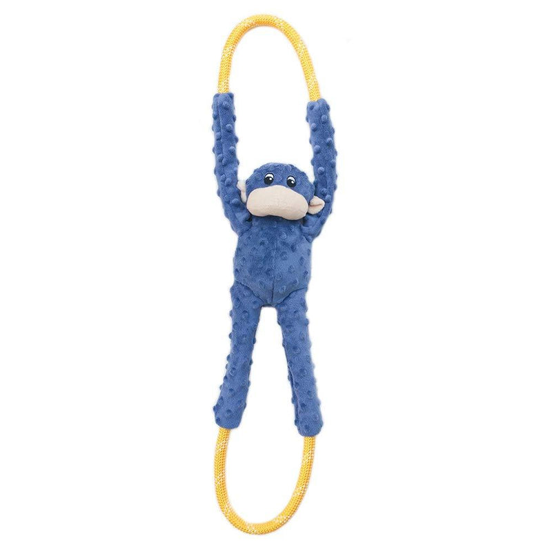 ZippyPaws - Monkey RopeTugz, Squeaky and Plush Rope Tug Dog Toy Blue - PawsPlanet Australia