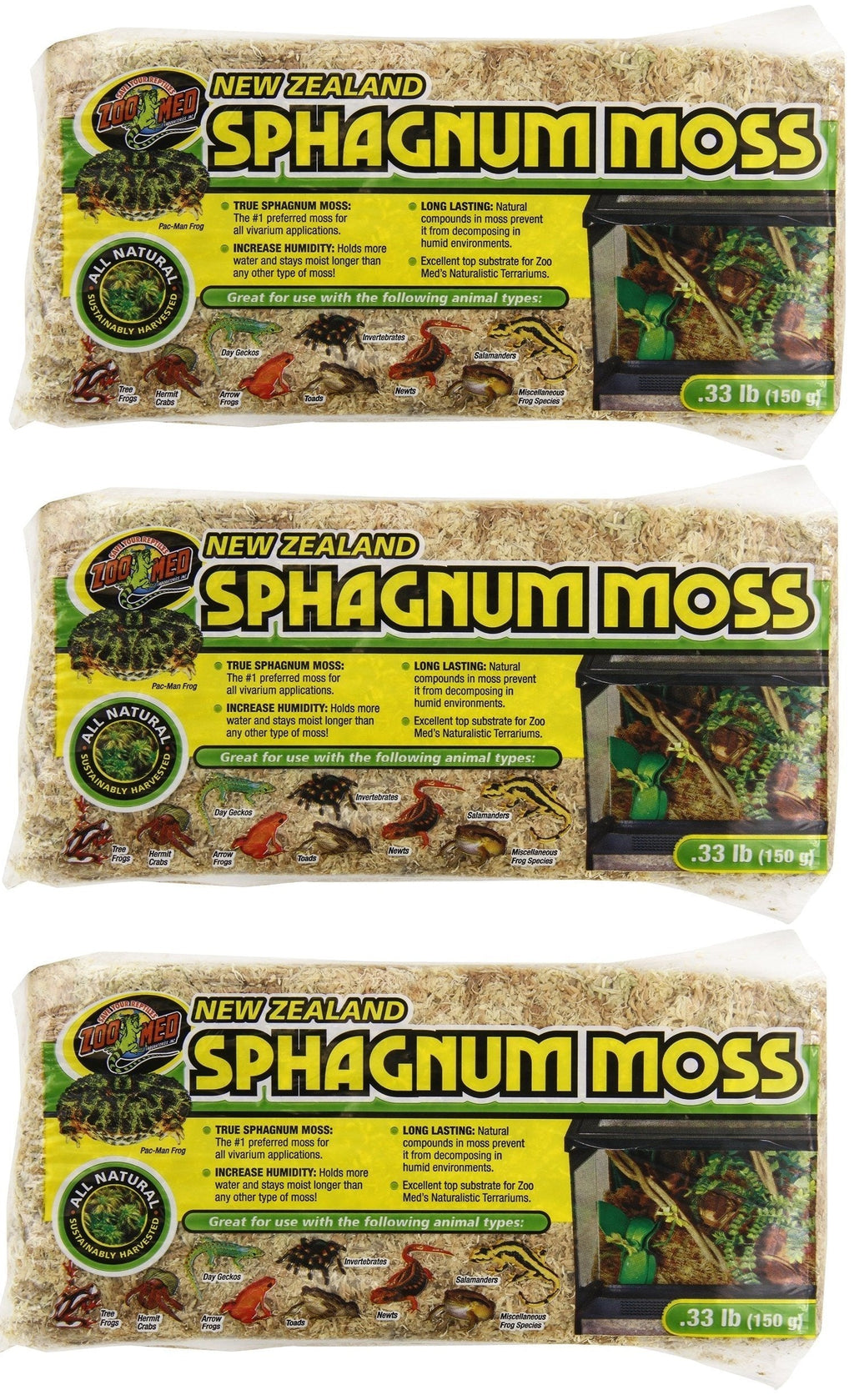 Zoo Med (3 Pack) New Zealand Sphagnum Moss.33-Pound Each - PawsPlanet Australia