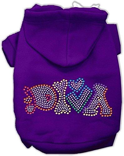 [Australia] - Mirage Pet Products 20" Technicolor Diva Rhinestone Pet Hoodie Purple 3X-Large 