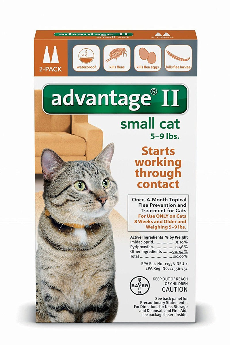 Advantage II for Small Cats (5 - 9 lbs, 2 Months Supply) - PawsPlanet Australia