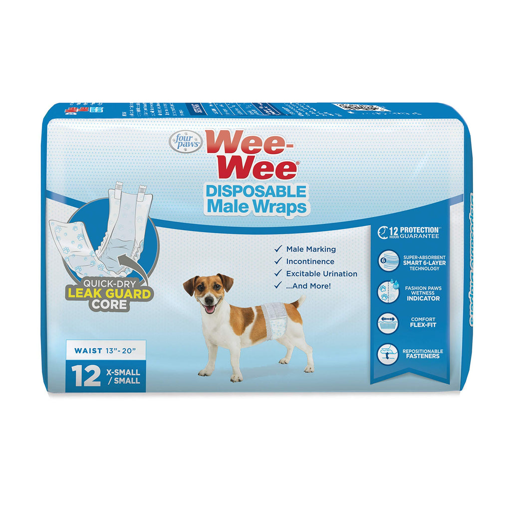 [Australia] - Four Paws Disposable Male Dog Wrap X-Small/Small Not Applicable 