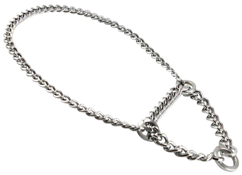 [Australia] - Single Chain Martingale Metal Dog Semi Choke Collar Chrome 8 Sizes 1.5mm Link: 11.5" Closed-13" Open 
