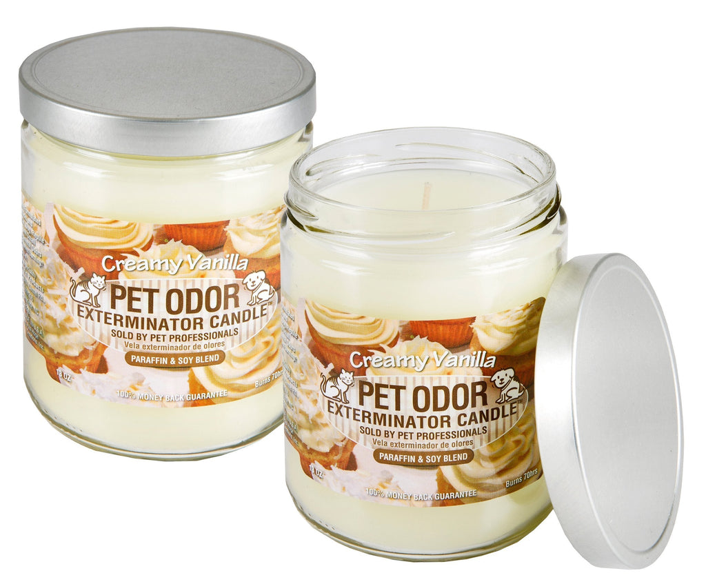 Specialty Pet Products Odor Exterminator Candle, Creamy Vanilla, 13 Ounce Jar (Pack of 2) White - PawsPlanet Australia