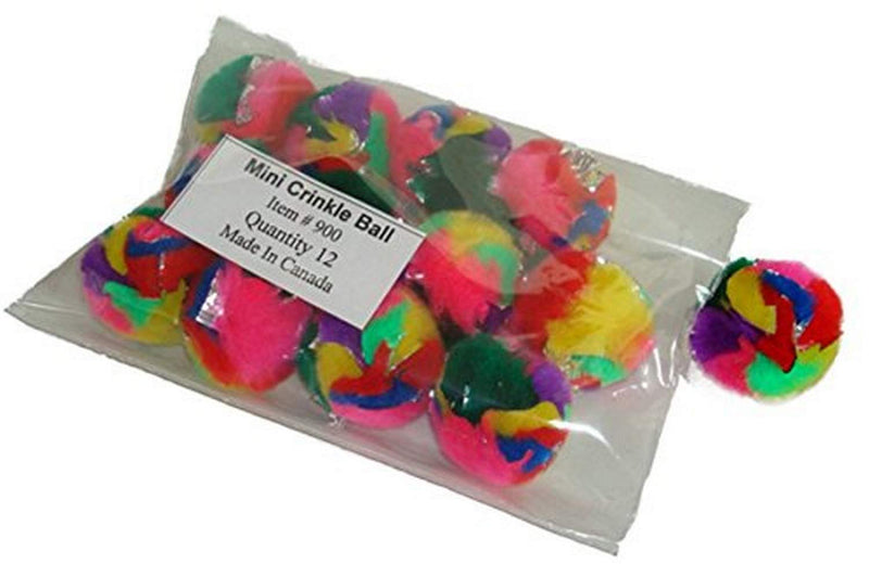 Cancor Innovations Mini Crinkle Ball Cat Toy 12 Pack - PawsPlanet Australia