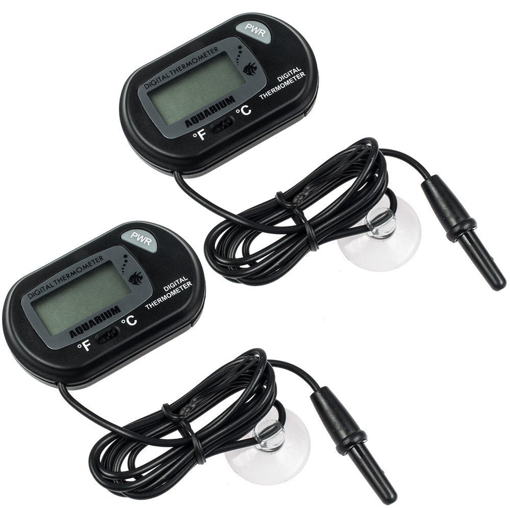 Zacro Pack of 2 LCD Digital Aquarium Thermometer Fish Tank Water Terrarium Temperature - PawsPlanet Australia