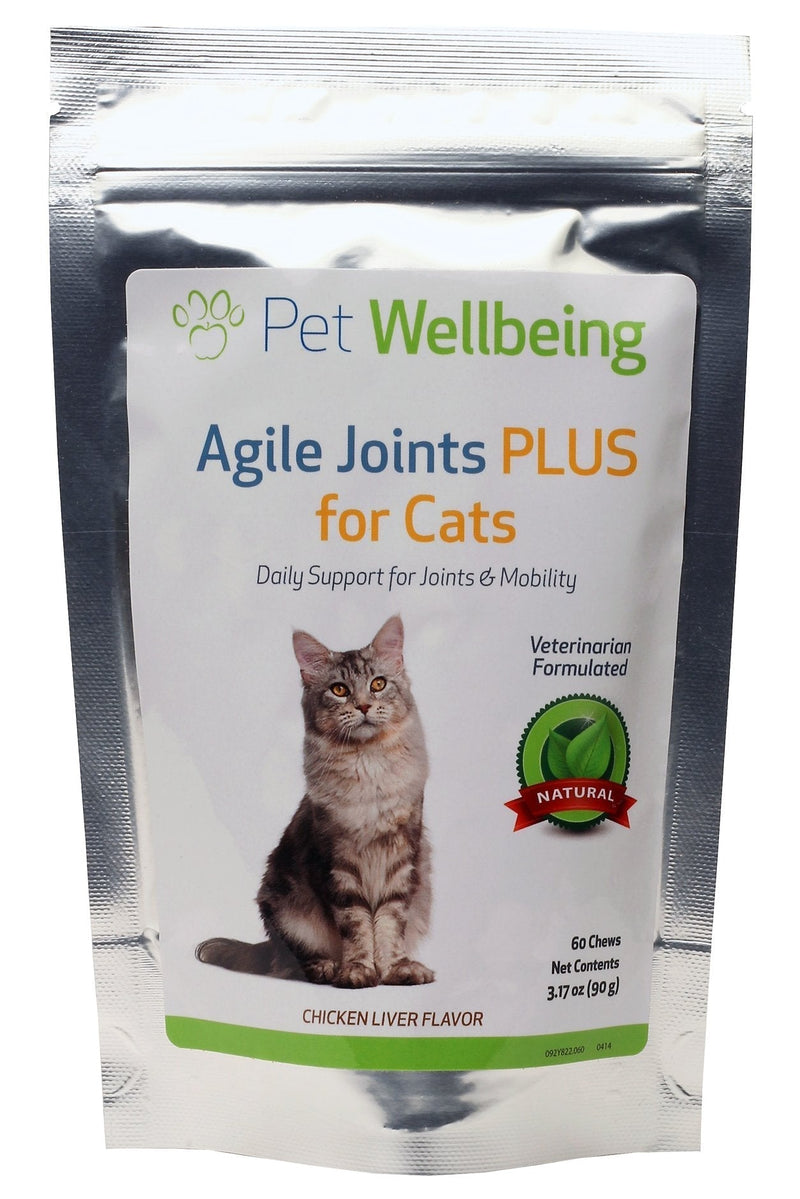 Pet Wellbeing - Agile Joints Plus for Cats - Natural Joint Support for Felines with MSM & Glucosamine - 60 Chews - PawsPlanet Australia