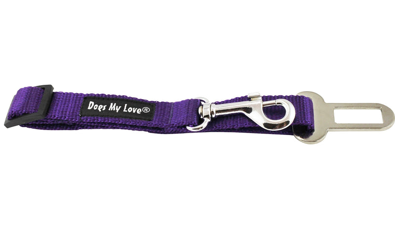 [Australia] - Dogs My Love Adjustable 11"-18" Long Leash Car Seat Dog Safety Belt 3/4" Wide Vehicle Lead Medium Purple 
