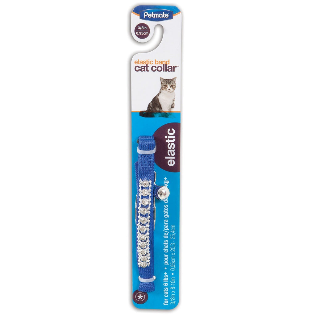 [Australia] - Petmate Bling Elastic Cat Collar 3/8" x 8-10" Blue 