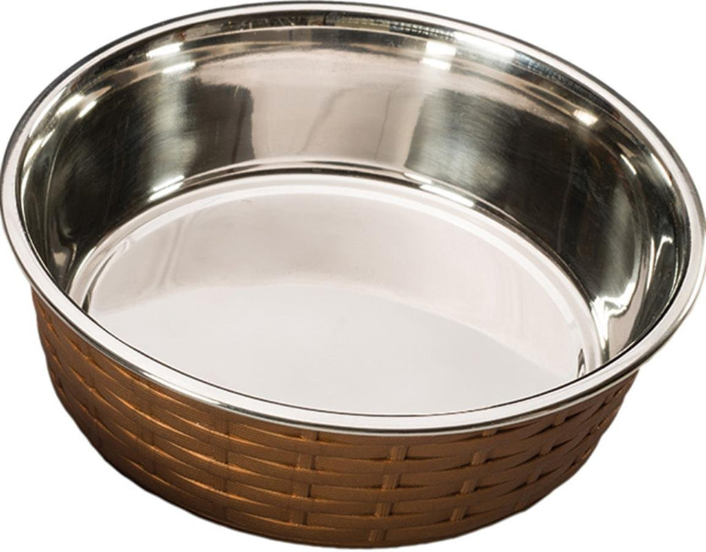 [Australia] - Ethical Pets Soho Basket Weave Stainless Dog Dish 15 oz Copper 