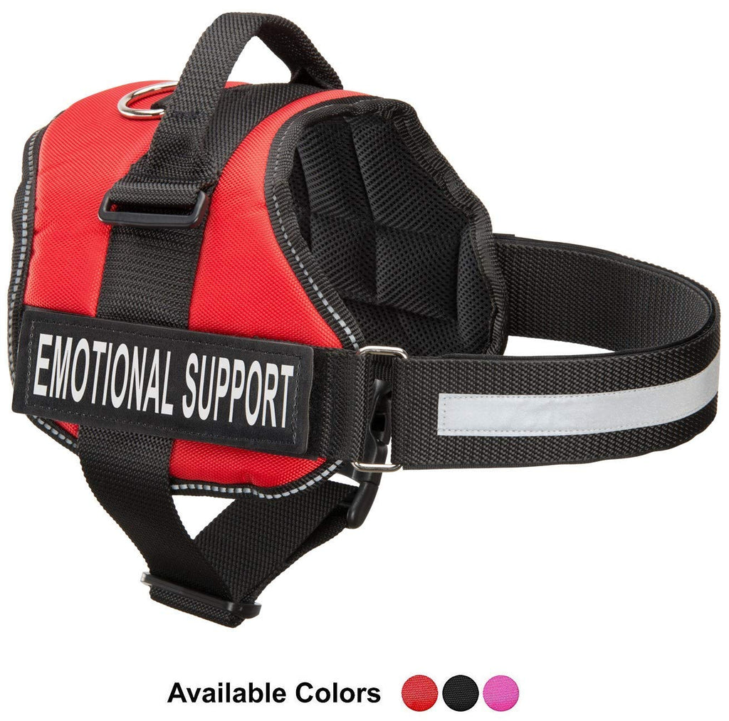 [Australia] - Emotional Support Dog Vest Harness With Reflective Straps, Interchangeable Patches, & Top Mount Handle - ESA Dog Vest in 8 Adjustable Sizes - Heavy Duty Emotional Support Dog Harness for Working Dogs Small, Fits Girth 22.5-26" Bright Red 