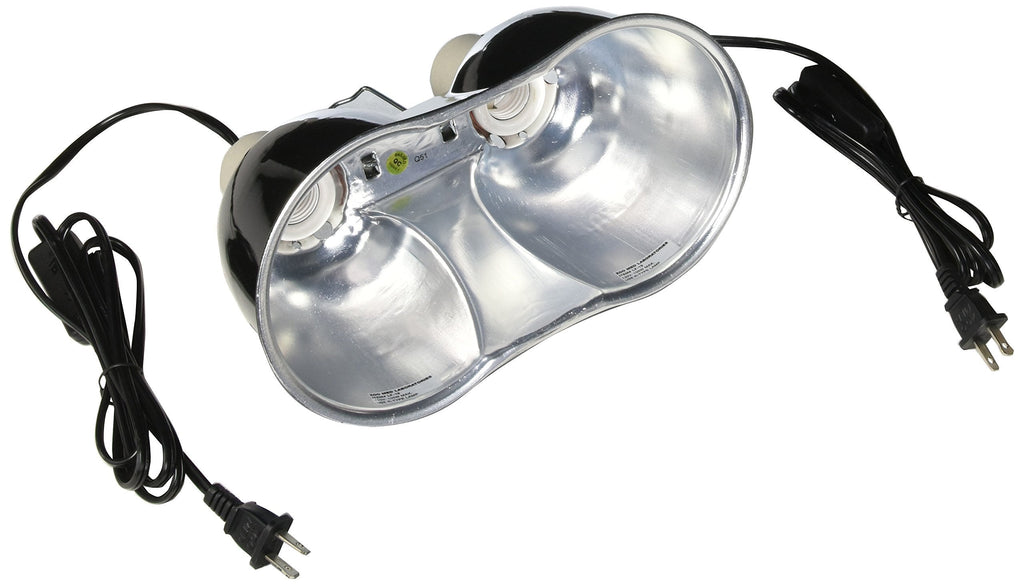 [Australia] - Zoo Med Combo Mini Deep Dome Clamp Lamp Fixture 2 x 5-1/2 Inch Deep Domes 