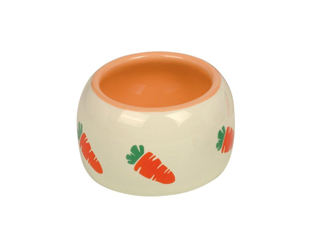 Nobby Carrot Ceramic Feeding Trough Beige/Orange 125 ml - PawsPlanet Australia