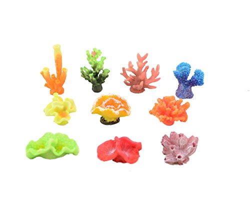 CNZ Artificial Coral Plant for Fish Tank Decorative Aquarium Reef Ornament 10-piece Assorted Coral - PawsPlanet Australia