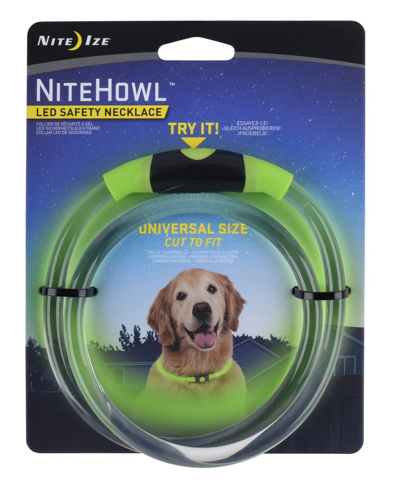 [Australia] - NiteHowl LED Safety Necklace, Universal, Reusable Visibility Necklace for Pets Green 