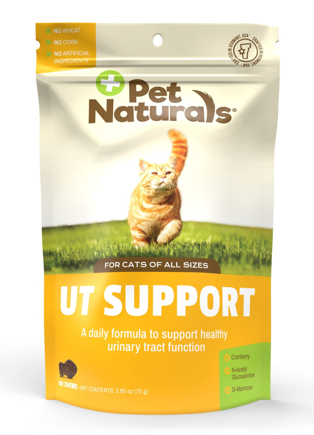 Pet Naturals - UT Support for Cats, Urinary Tract Supplement, 60 Bite-Sized Chews - PawsPlanet Australia