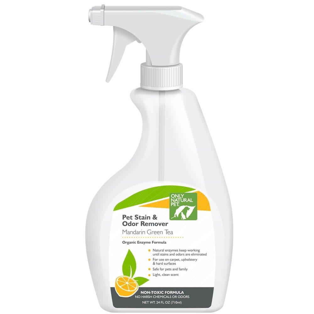 [Australia] - Only Natural Pet Stain & Odor Remover - Mandarin Orange & Green Tea Scent Eliminates Odors, Organic Enzyme Formula for Carpets, Floors & Upholstery 24 fl oz Spray Bottle Single 